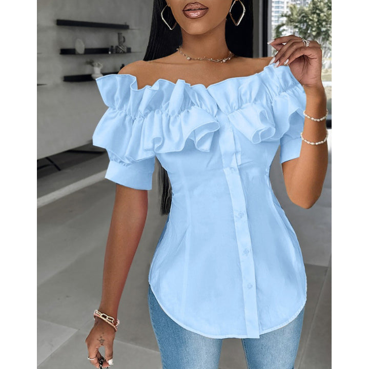 Damen Off-Shoulder Rüschbluse Drune