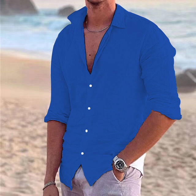 Herren Sommerliche Leinenhemd Drune