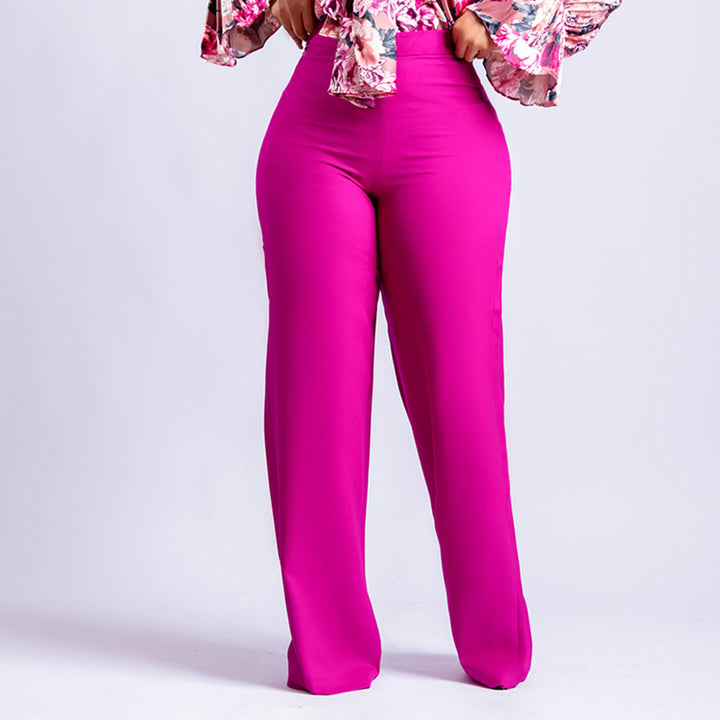 Damen Elegante und figurbetonte High-Waist-Hosen Drune