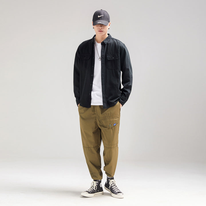 Herren Overshirt aus Baumwoll‑Twill mit Pattentaschen und Relaxed‑Fit Drune