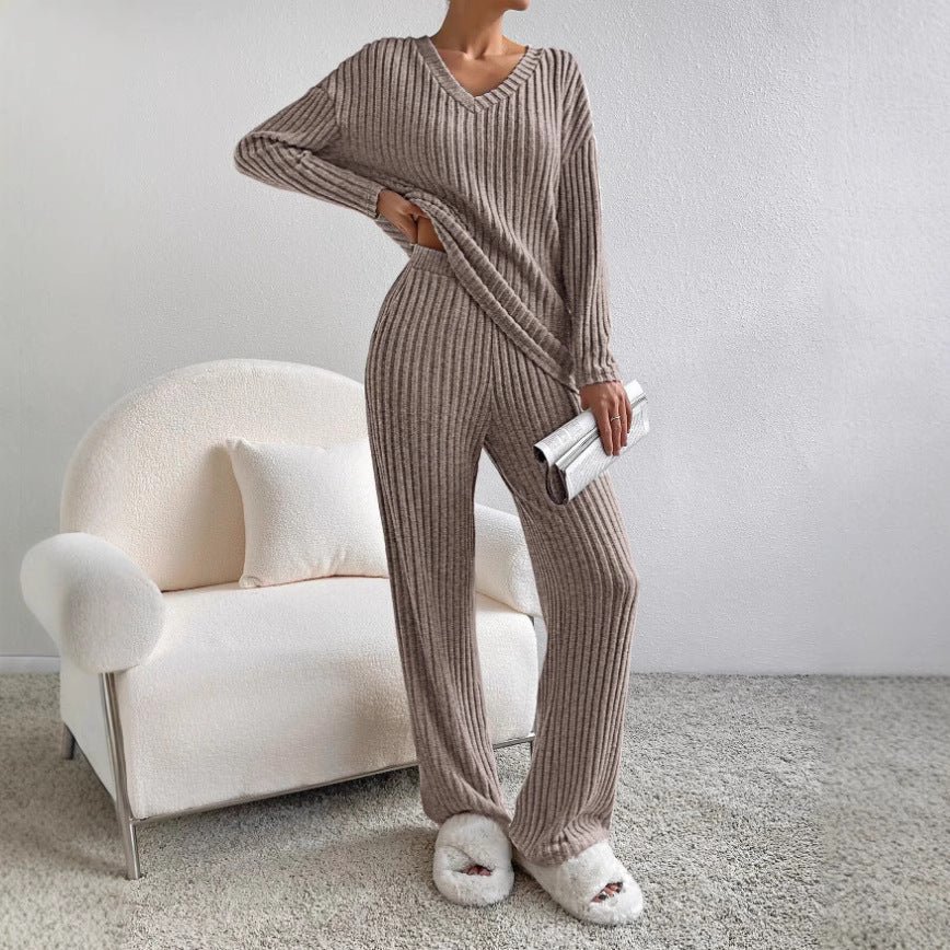 Damen Relaxed Loungewear-Set mit Rippenstruktur Drune