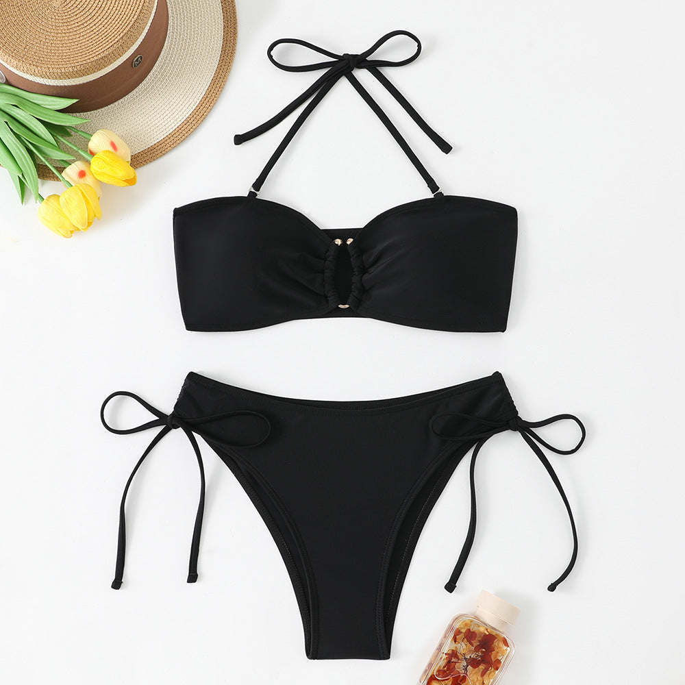 Damen Bandeau-Bikini mit verspielten Schleifen Drune