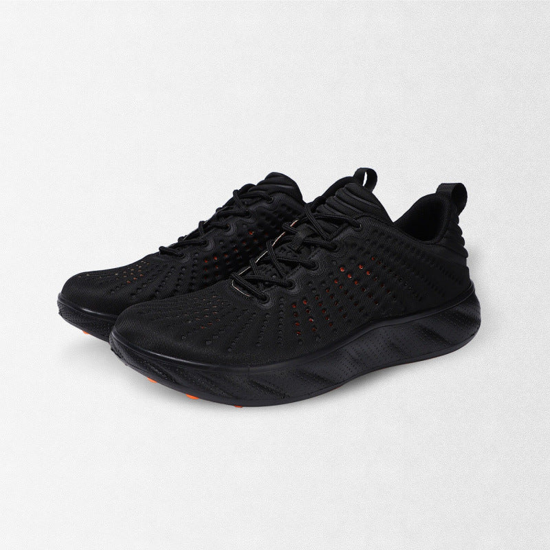 Damen Atmungsaktive Laufsneaker mit perforiertem Strickobermaterial und gedämpfter Plateausohle Drune