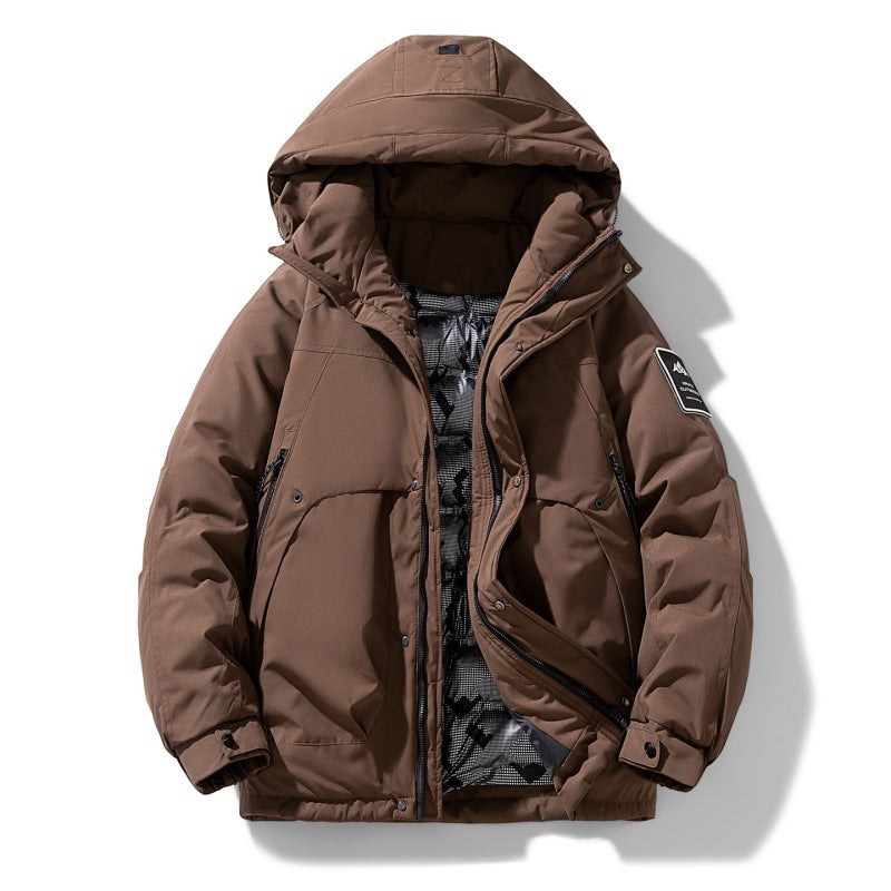 Unisex wasserabweisende gesteppte Winterjacke mit Kapuze und Thermoisolierung Drune