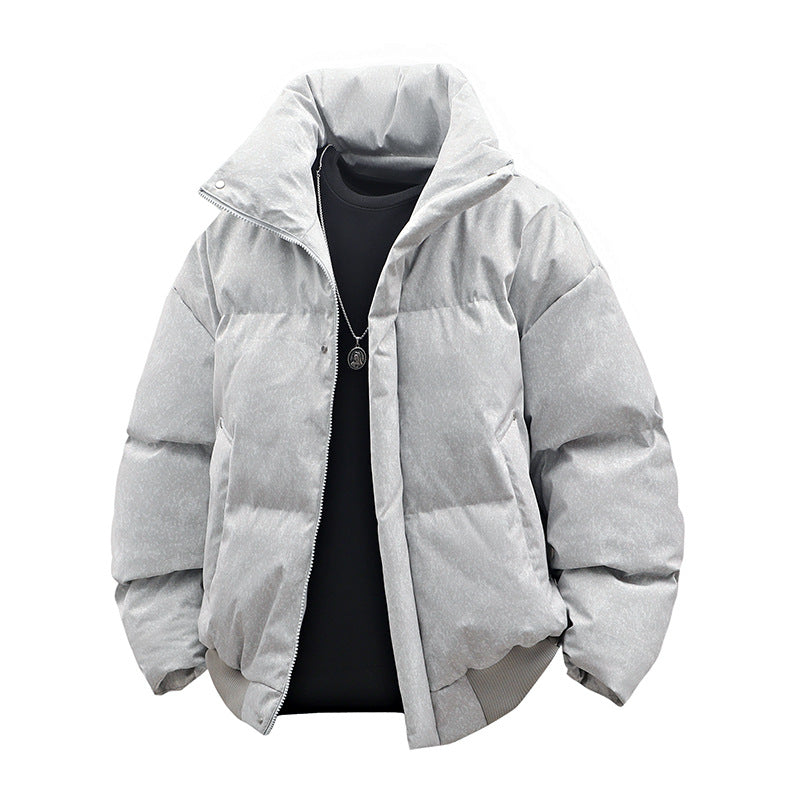 Herren Kurze wattierte Steppjacke mit hohem Stehkragen und matter Strukturoptik Drune