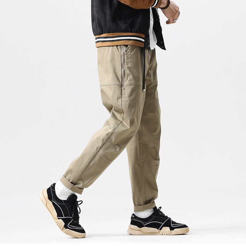 Herren Tapered Utility-Cargohose mit integriertem Webgurt, Kniepaneelen und Reißverschlusstaschen Drune