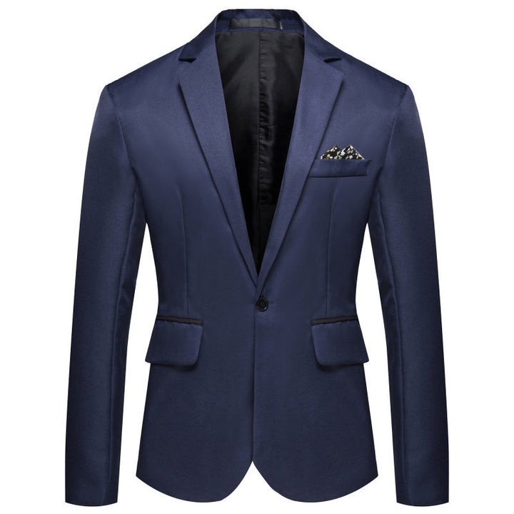 Herren Slim-Fit Smoking-Sakko mit Ein-Knopf‑Verschluss und kontrastierten Pattentaschen Drune