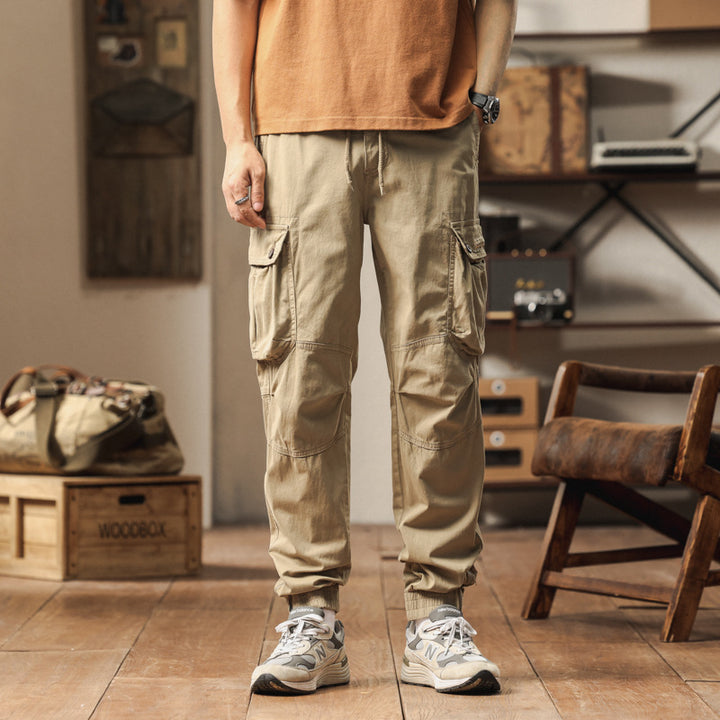 Herren Cargo-Jogginghose im Utility‑Stil mit elastischem Tunnelzugbund und verstärkten Kniepaneelen Drune