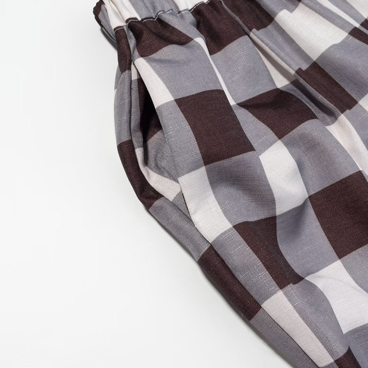 Damen weite Karottenhose mit elastischem Bund Drune