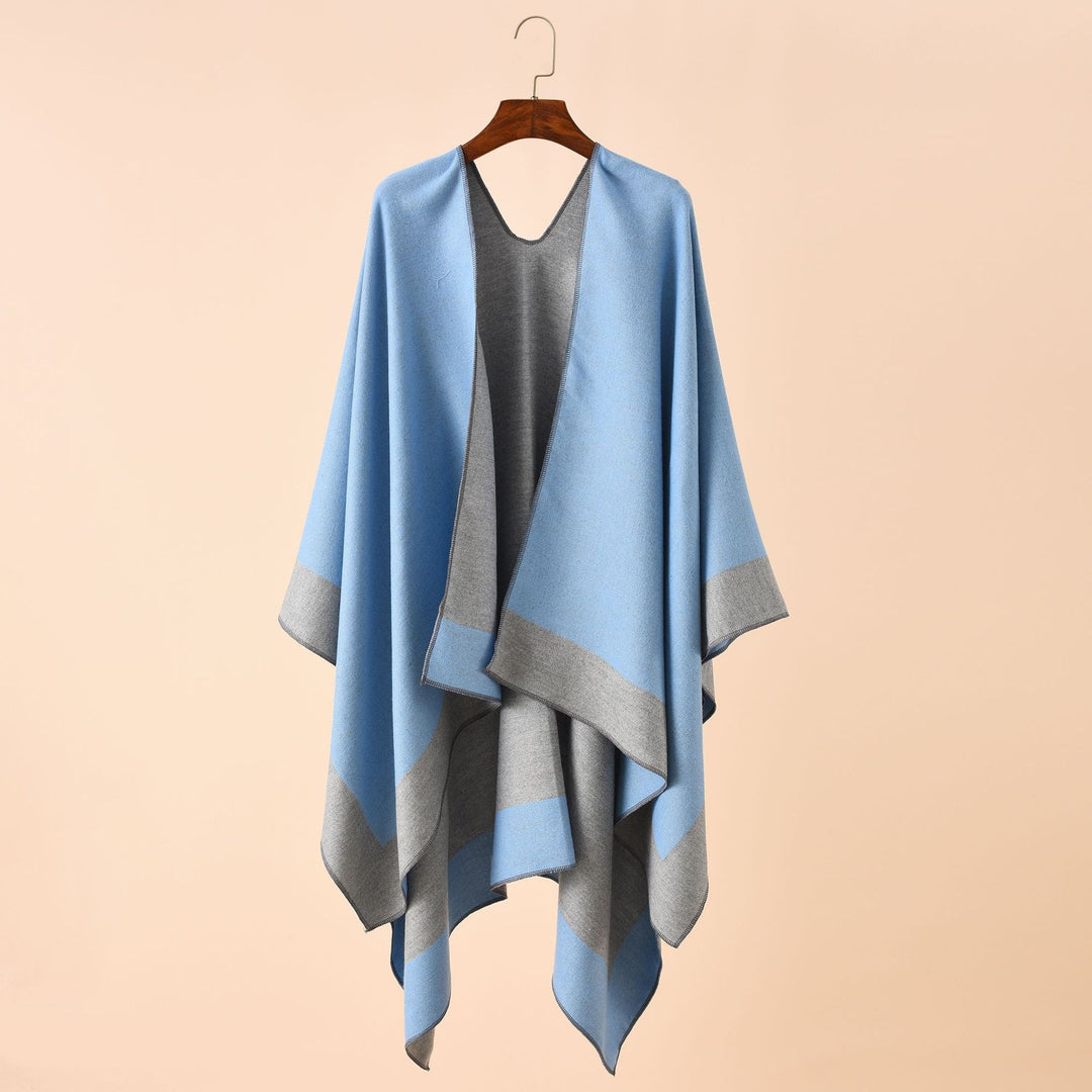 Damen Wendbarer Poncho-Cape aus Kaschmir-Mix mit Oversize-Schnitt Drune