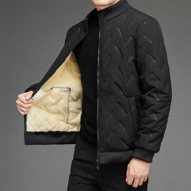 Herren leichte gesteppte City-Insulationsjacke mit diagonalstruktur, Stehkragen und Zwei-Wege-Reißverschluss Drune
