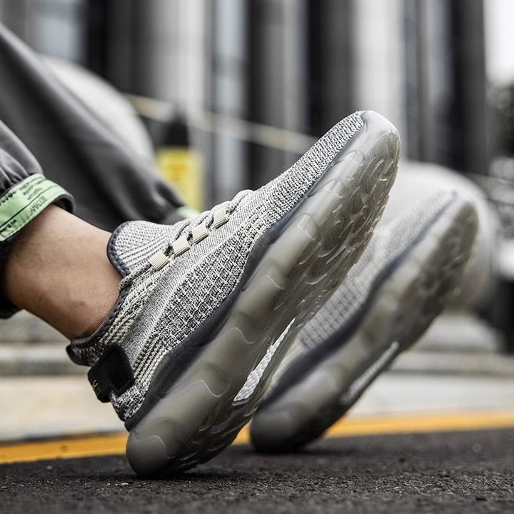 Unisex leichte Strick-Runner mit flexibler Air-Cell-Zwischensohle und gepolstertem Sockeneinstieg Drune