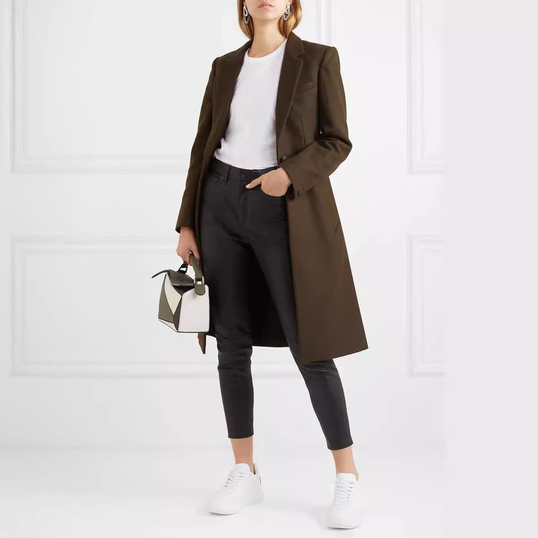 Damen Langmantel im schlanken Tailoring mit schmaler Silhouette Drune