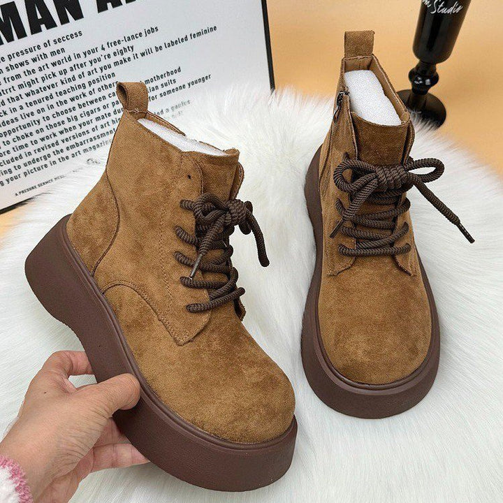 Damen Modische und bequeme Schnürstiefeletten Drune
