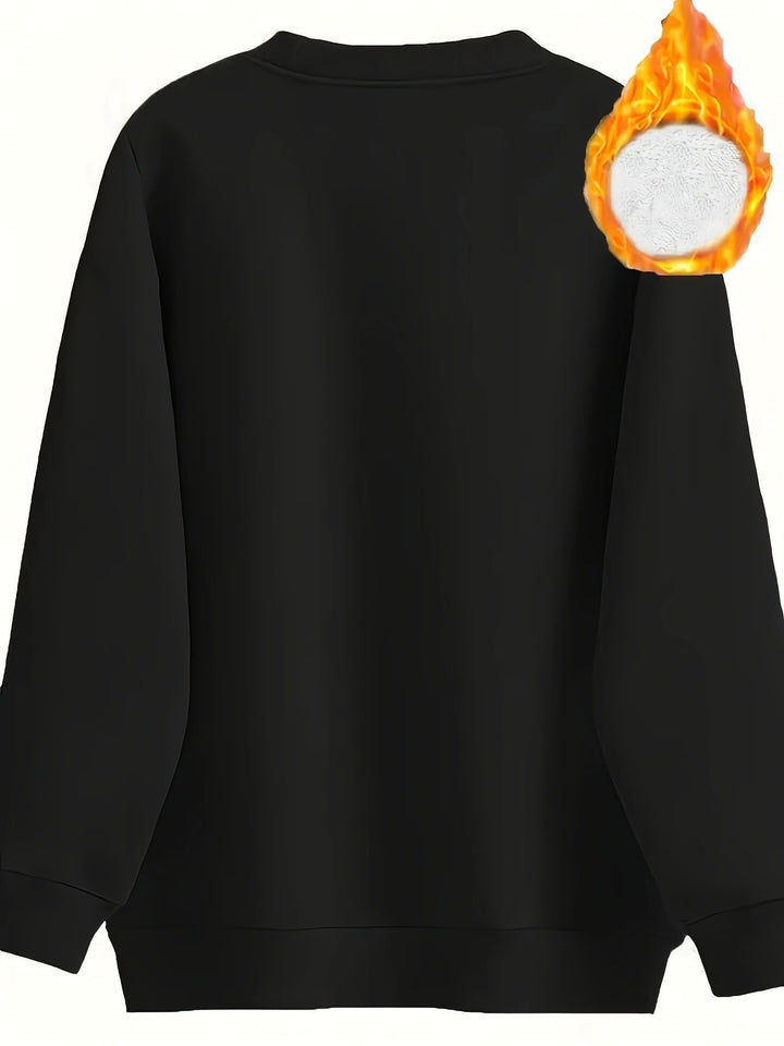 Damen Kuscheliger Fleece-Pullover mit weichem Innenfutter und elastischem Bund Drune