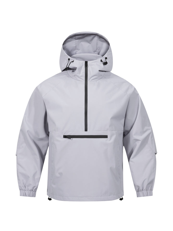 Herren Wind- und Wasserabweisende Anorak-Pulloverjacke mit Halbreißverschluss und Kängurutasche Drune