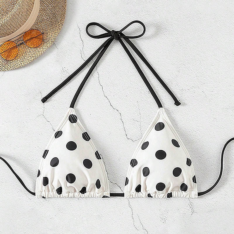 Damen Triangel-Bikinioberteil mit gepunktetem Design Drune