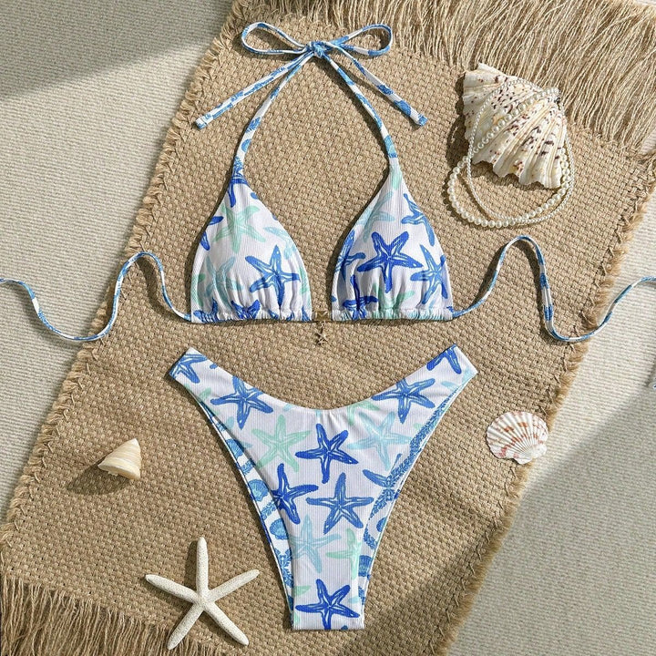 Damen Triangel-Bikini mit maritimen Sternenmotiv Drune