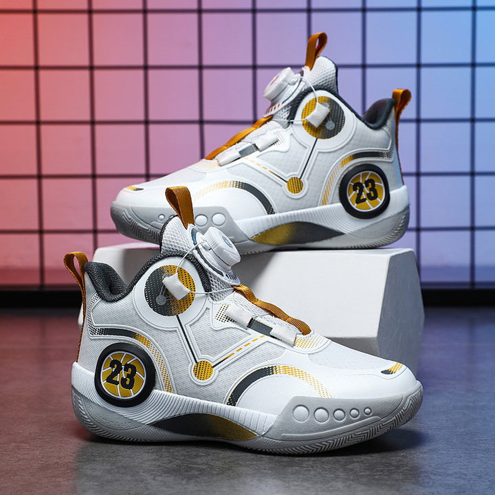 Unisex futuristische High‑Top Basketball‑Sneaker mit Drehverschlusssystem und gepolsterter Wabenzwischensohle Drune