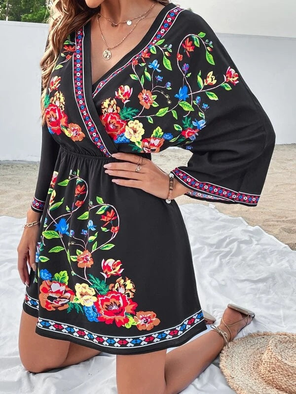Damen Sommerliches Kleid mit raffinierten Stickdetails Drune