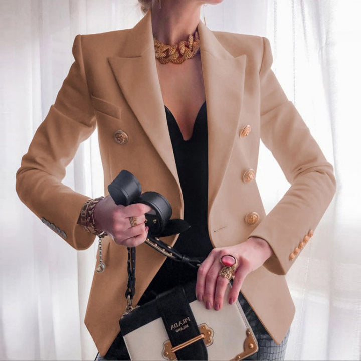 Damen Edler Blazer mit Goldknopf-Detail und klassischem Schnitt Drune