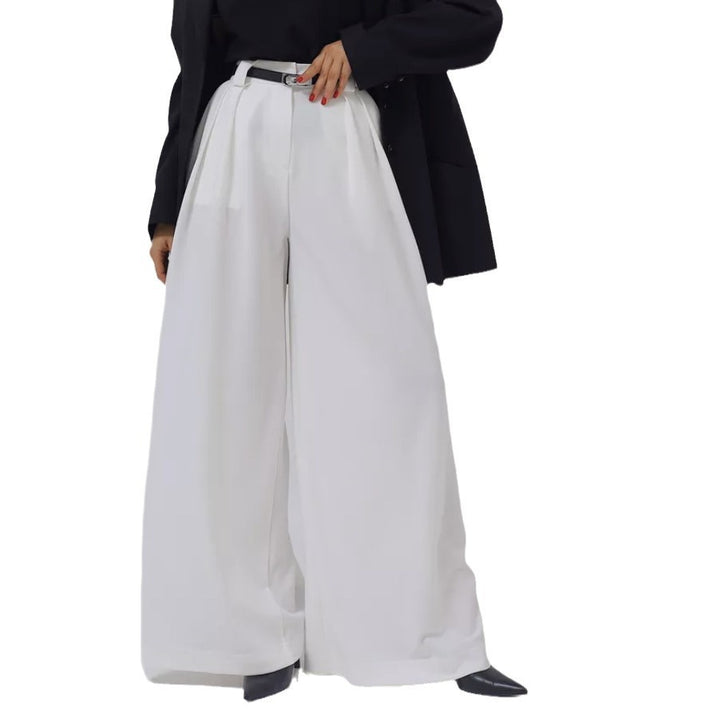 Damen weite Palazzohose mit hohem Bund und eleganter Taillierung Drune