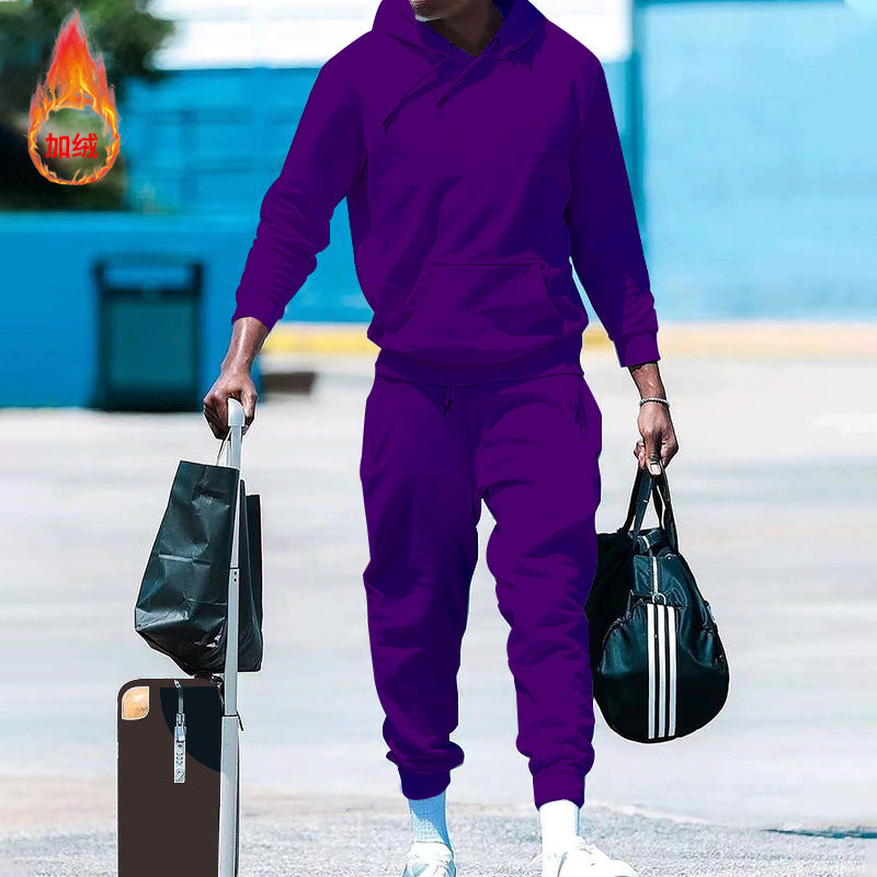 Herren lässiges Freizeit-Set mit Kapuzenpullover und Jogginghose Drune