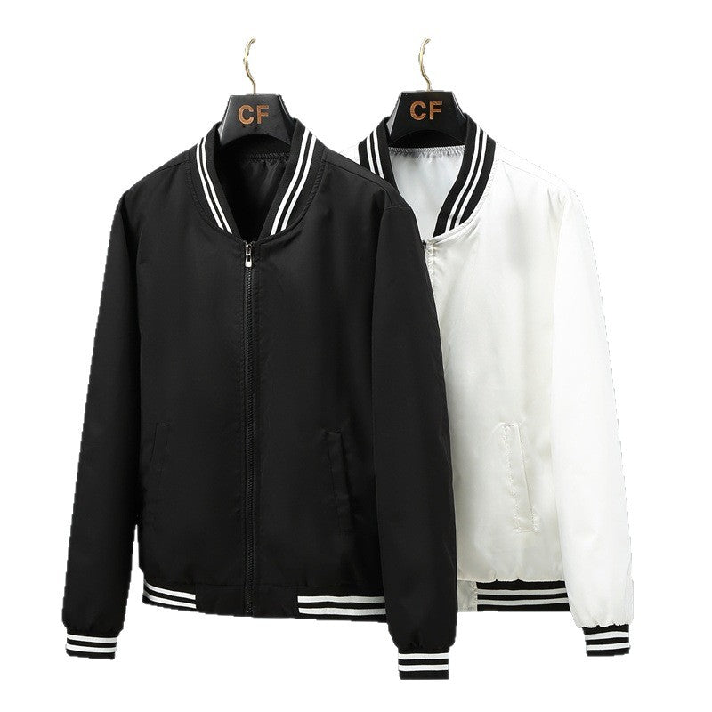 Herren Modische Bomberjacke mit Kontraststreifen Drune