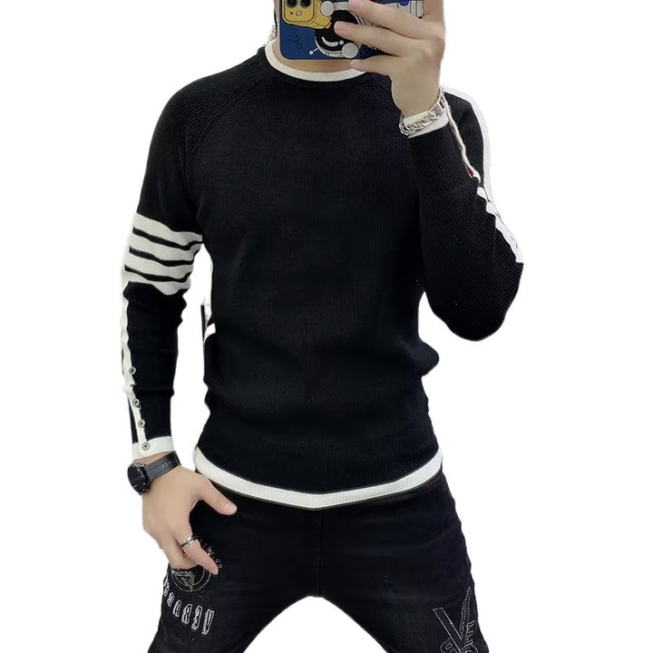 Herren modischer Strickpullover mit strukturiertem Design und sportlichen Akzenten Drune