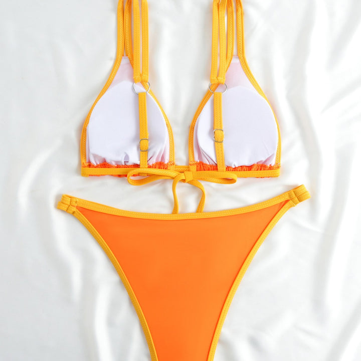 Damen modischer Bikini mit feinen Trägern und raffiniertem Schnitt Drune