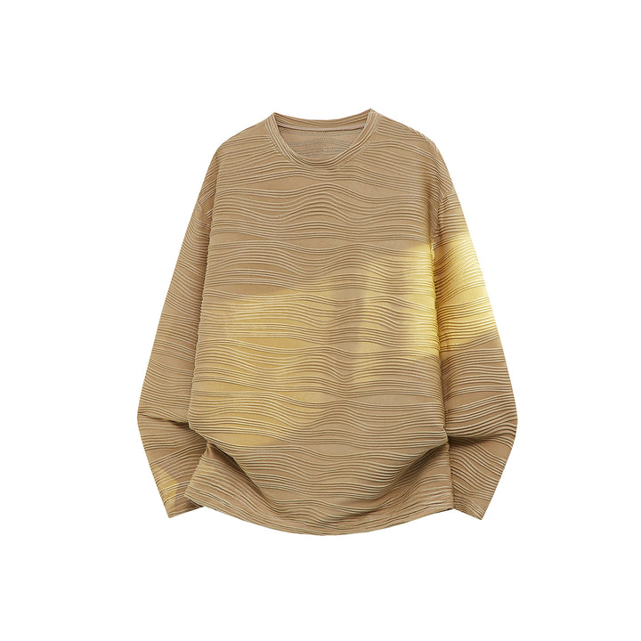 Unisex Oversize Wellenstruktur-Sweatshirt mit Rundhalsausschnitt Drune