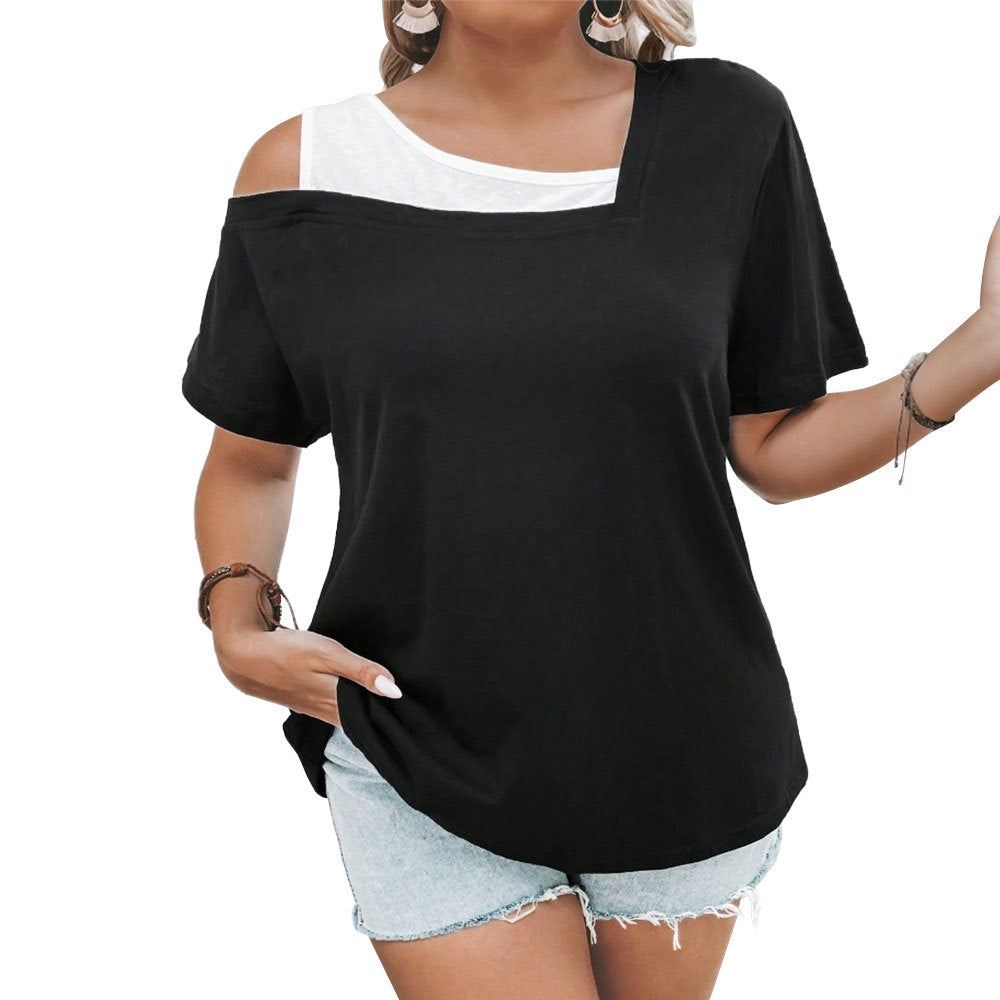 Damen lässiges Oberteil mit Cut-Out und asymmetrischem Schnitt Drune