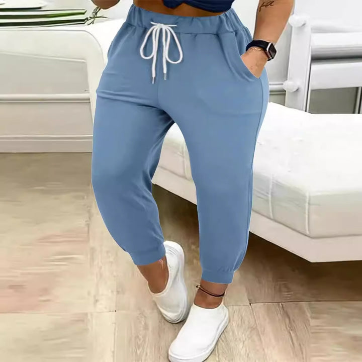 Damen Lässige Jogginghose mit Kordelzug, elastischem Komfortbund und schmalem Bündchen Drune