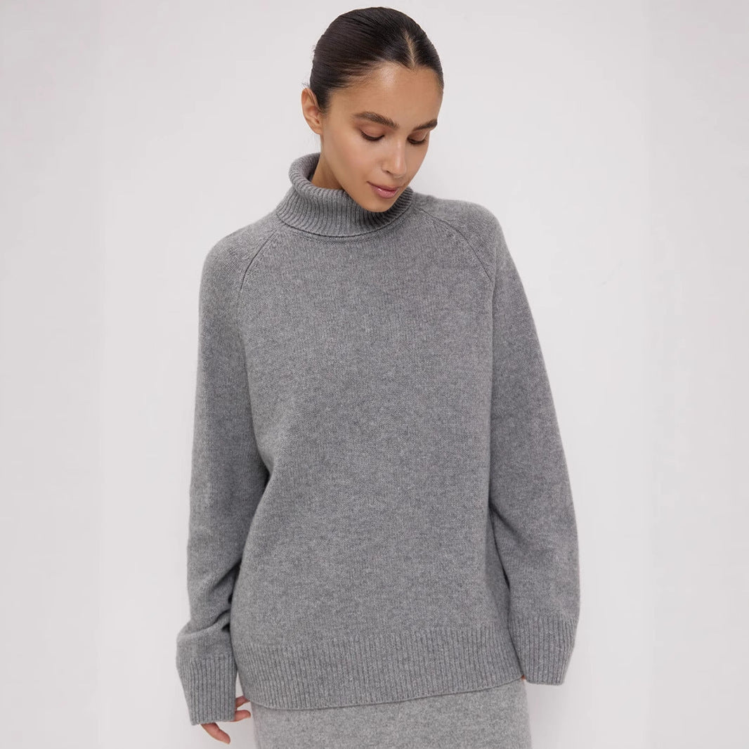 Damen Oversized Rollkragenpullover Drune