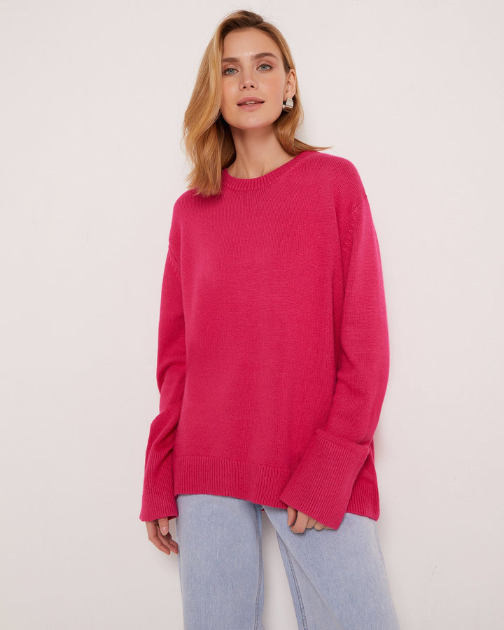 Damen Oversized Pullover mit weichem Feinstrick Drune