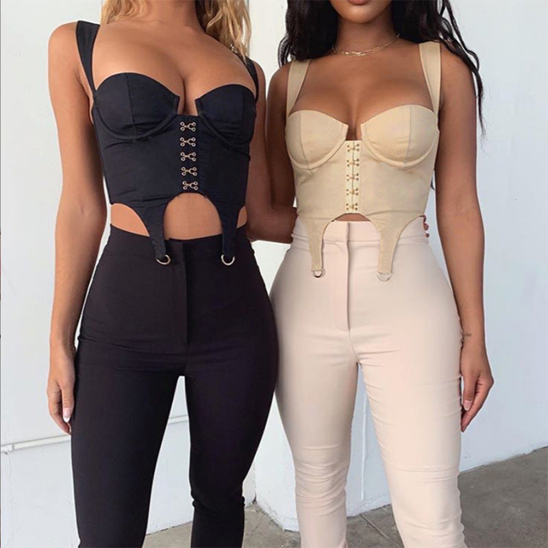 Damen Corsage mit geschnürtem Design Drune