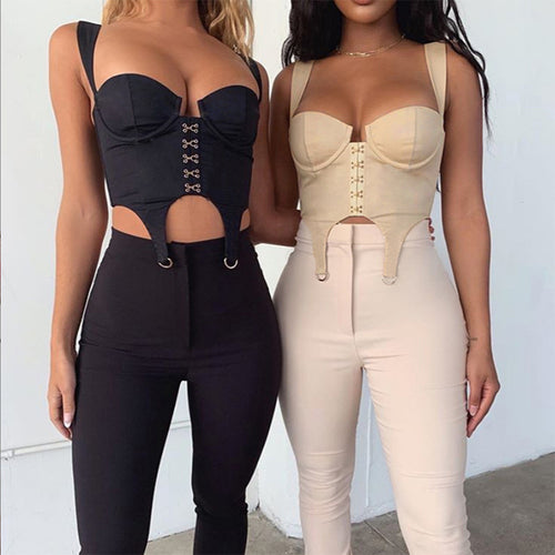Damen Corsage mit geschnürtem Design Drune