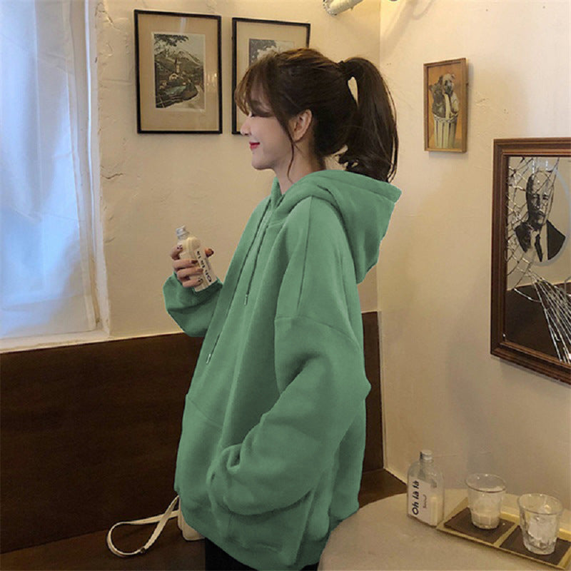Damen kuscheliger Oversized-Hoodie mit hohem Kragen und praktischen Kängurutaschen Drune