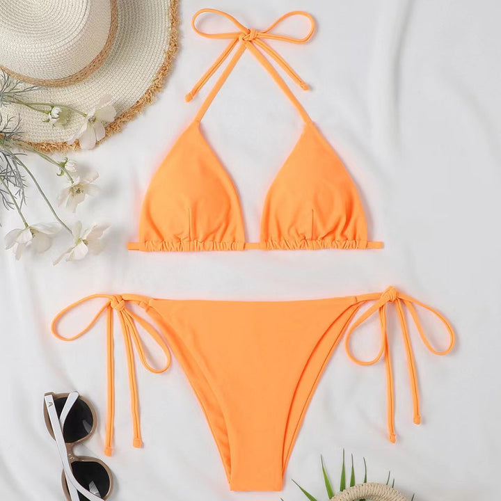 Damen Triangel-Bikini mit verstellbaren Bind Druneändern und raffinierten Details Drune