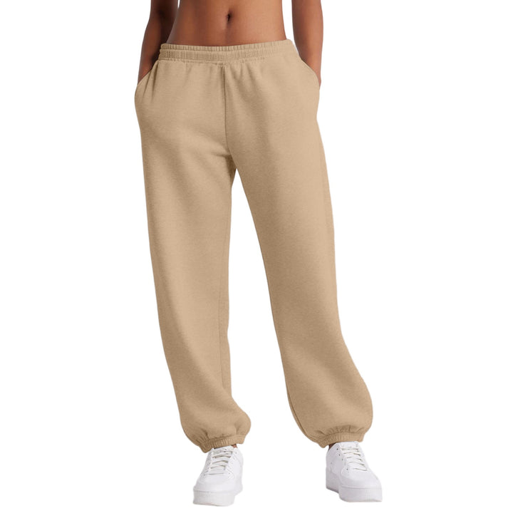 Damen nan schmale High‑Waist Sweat-Jogginghose mit hohem Komfortbund, verstellbarem Kordelzug und elastischen Knöchelbündchen Drune