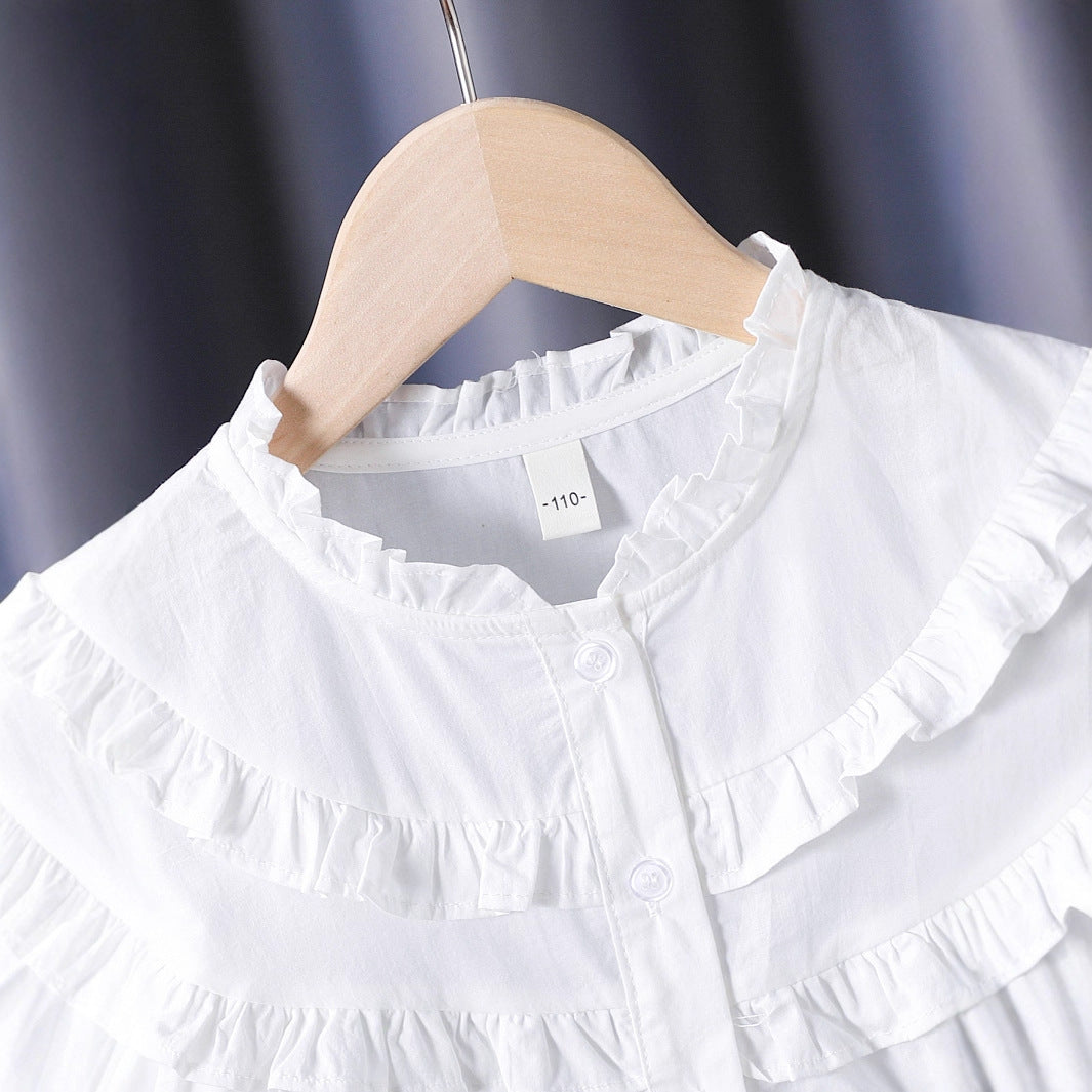 Mädchen Rüschenbluse mit eleganter Knopfleiste Drune