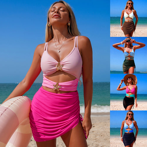 Damen Badeoberteil mit Cut-Outs und Raffung Drune