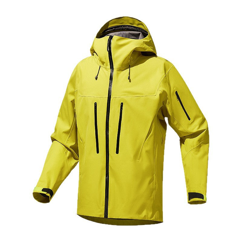 Herren Technische wasserdichte Softshell-Regenjacke mit verschweißten Nähten und vertikalen Brusttaschen Drune