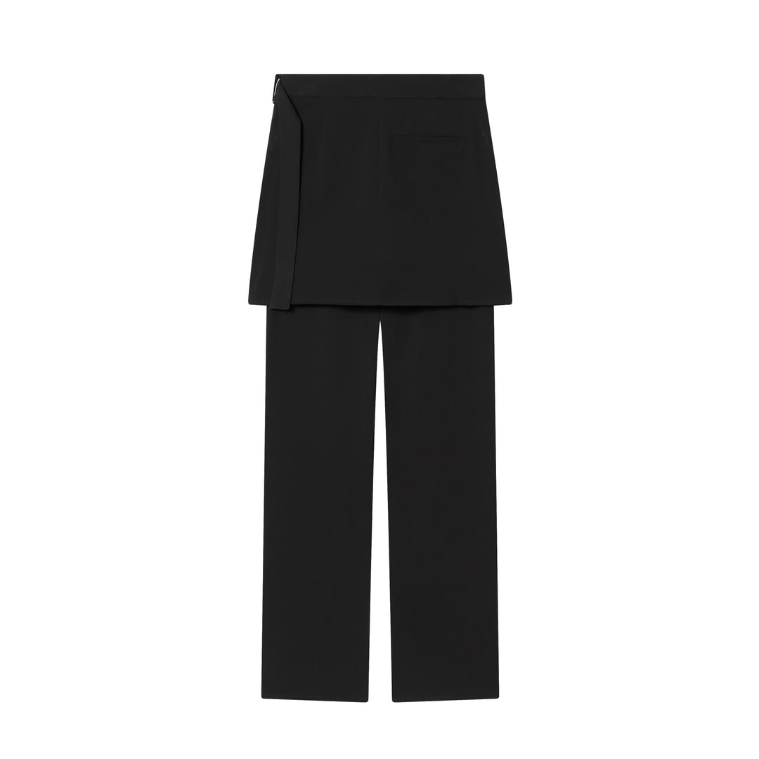 Damen nan weite Highwaist-Hose mit asymmetrischem Wickelrock-Overlay und weitem Bein Drune