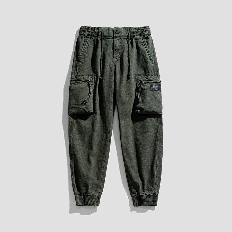 Herren funktionale Cargo-Jogginghose mit elastischem Bund und Reißverschluss-Taschen Drune