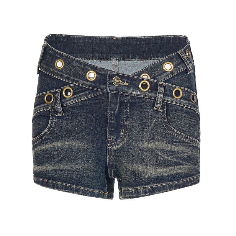 Damen Flared Jeans mit einzigartigen Knopfdetails und raffinierten Applikationen Drune