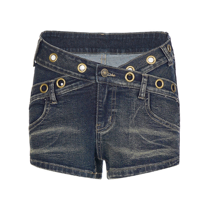 Damen Flared Jeans mit einzigartigen Knopfdetails und raffinierten Applikationen Drune