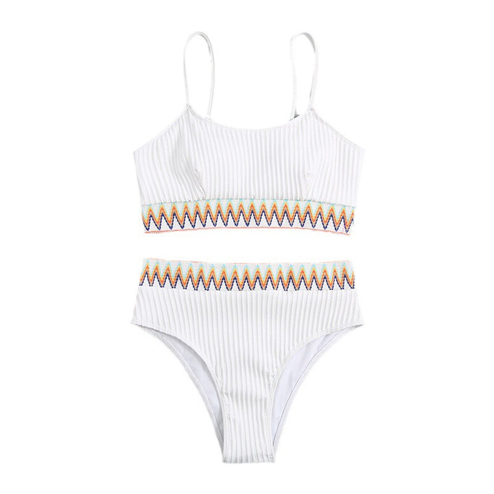 Damen Hoch geschnittener Bikini mit sportlichem Oberteil und kreativem Design Drune