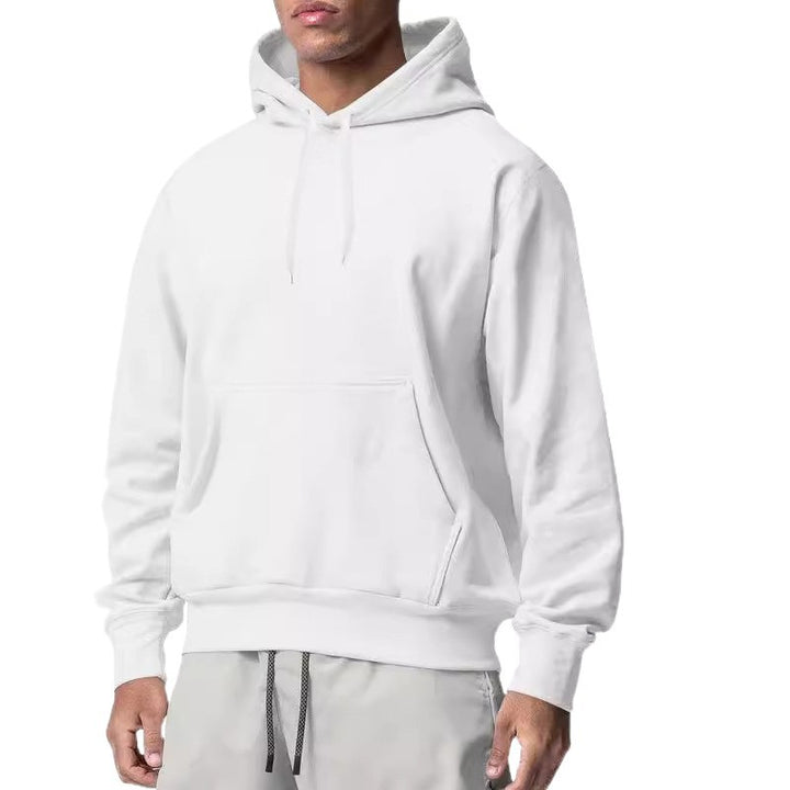 Herren nan Premium-Kapuzenpullover mit Kängurutasche, innen angerautem Fleece, verstärkter Nackennaht und geripptem Saum Drune