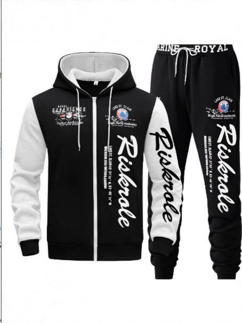 Herren Sportlicher Hoodie- und Jogginghosen-Set Drune